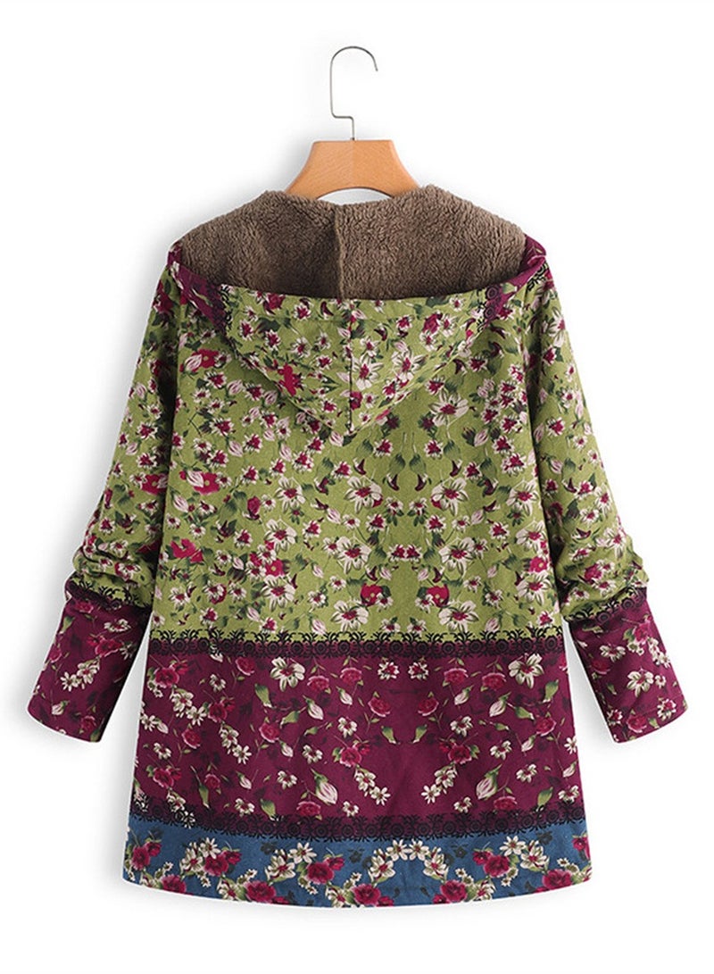 Loquat Street Hipster Zipper Women's Casual Loose Warm Mid-Length Jacket Green  - Image 2