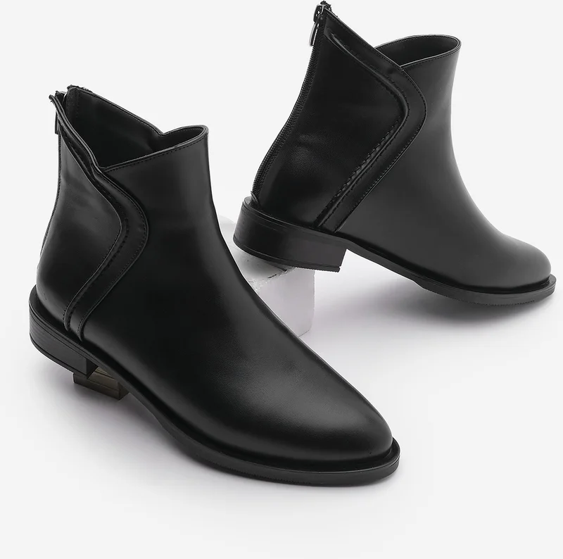 مارجين Women's Back Zipper Casual Boots Pagosa