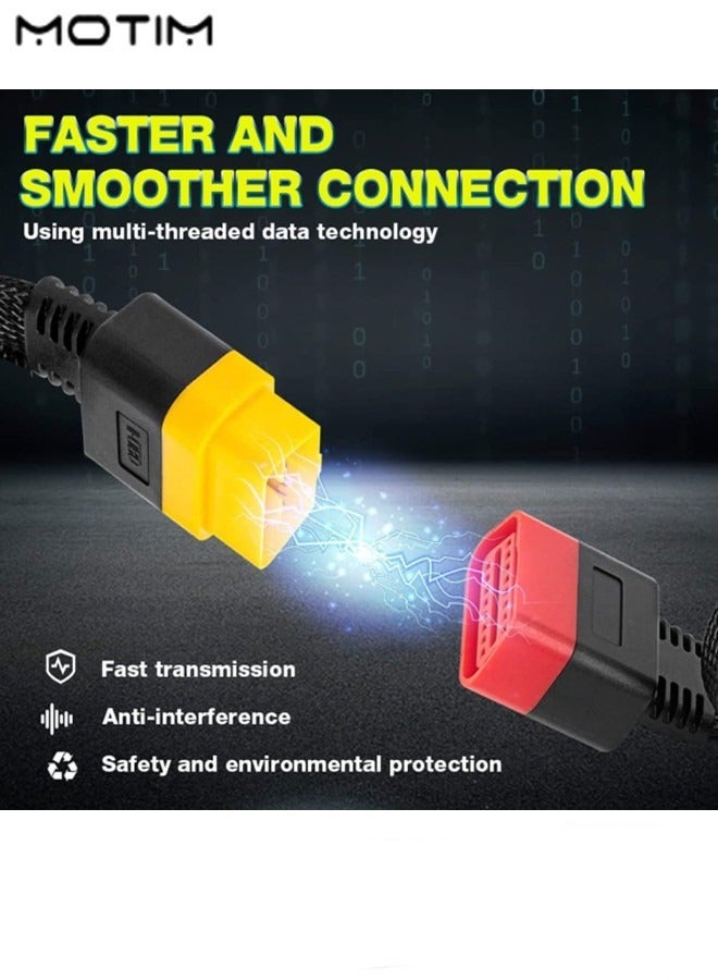 موتيم OBD2 Extension Cable 60CM, 16 Pin OBDII Extend Cable Male to Female for Car OBD Diagnostic Extender Cord Connector, Reinforced Nylon Material - Image 3