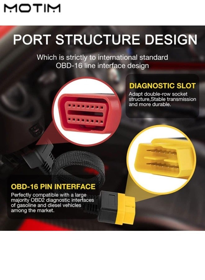 موتيم OBD2 Extension Cable 60CM, 16 Pin OBDII Extend Cable Male to Female for Car OBD Diagnostic Extender Cord Connector, Reinforced Nylon Material - Image 4