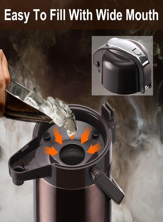 PARACITY إبريق قهوة باراسيتي المطور مع مضخة مزدوجة، موزع مشروبات من الفولاذ المقاوم للصدأ للمشروبات الساخنة والباردة مع قاعدة دوارة، ترمس قهوة للكاكاو الساخن للحفلات - Image 5