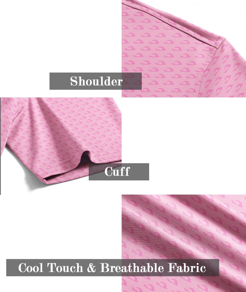 ZITY Men's Golf Shirts Short Sleeve Moisture Wicking Performance Print Patterns Casual Collared Golf Polo Shirt for Men - Image 5