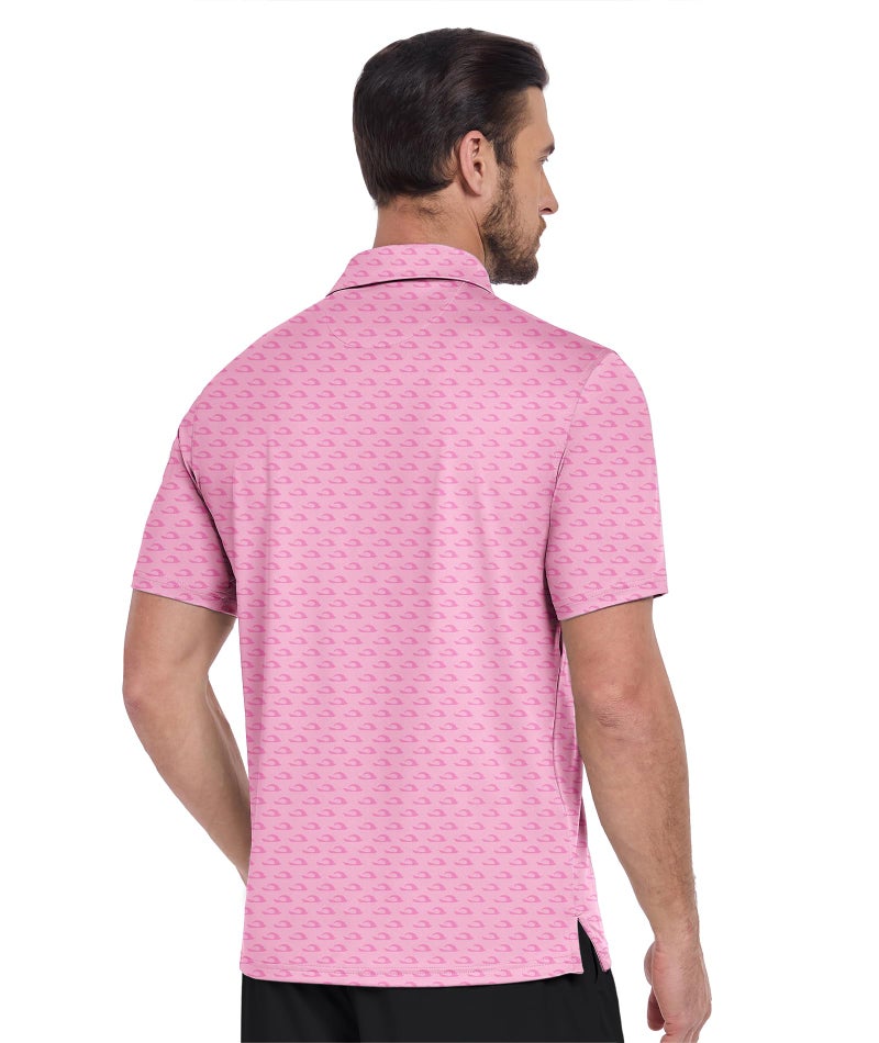 ZITY Men's Golf Shirts Short Sleeve Moisture Wicking Performance Print Patterns Casual Collared Golf Polo Shirt for Men - Image 2