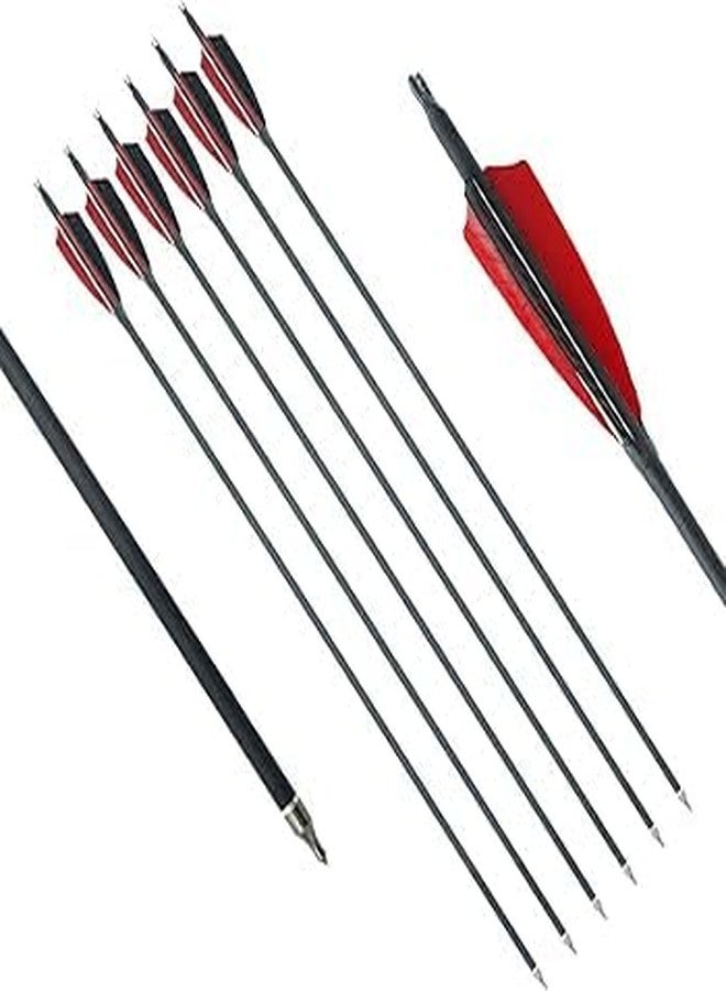 RedOak Archery Arrows for Recurve Bow Target Practice - Pack of 6- Red - 27 Inches - Image 1