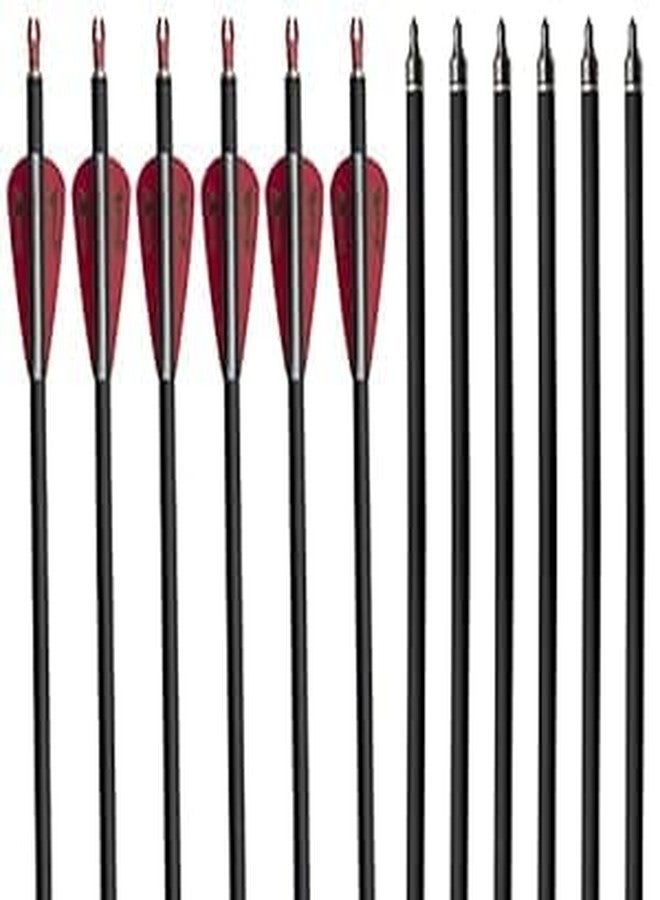 RedOak Archery Arrows for Recurve Bow Target Practice - Pack of 6- Red - 27 Inches - Image 4