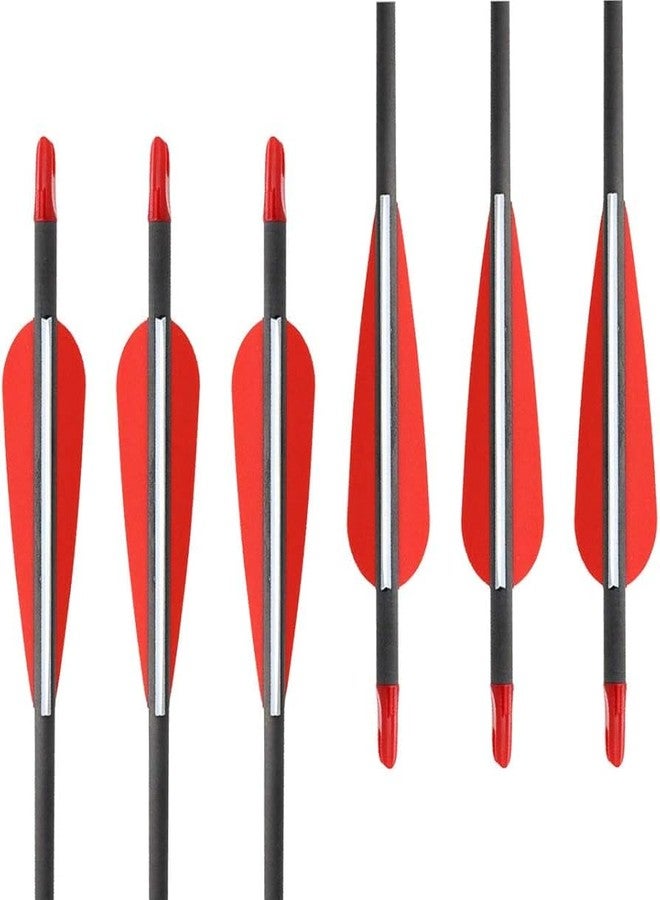 RedOak Archery Arrows for Recurve Bow Target Practice - Pack of 6- Red - 27 Inches - Image 2