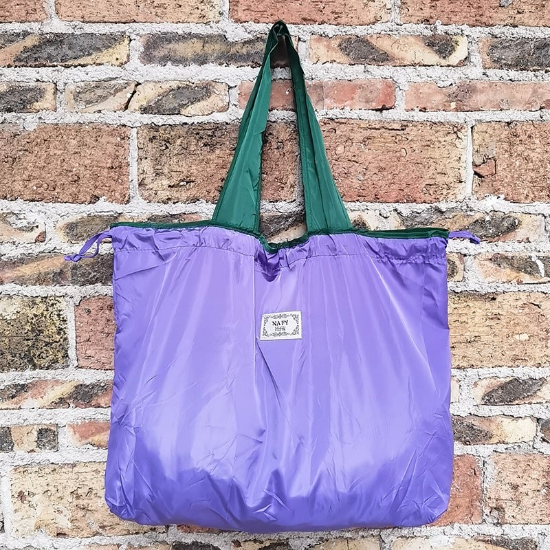 Eco-Friendly Drawstring Shopping Bag Purple Blue + 