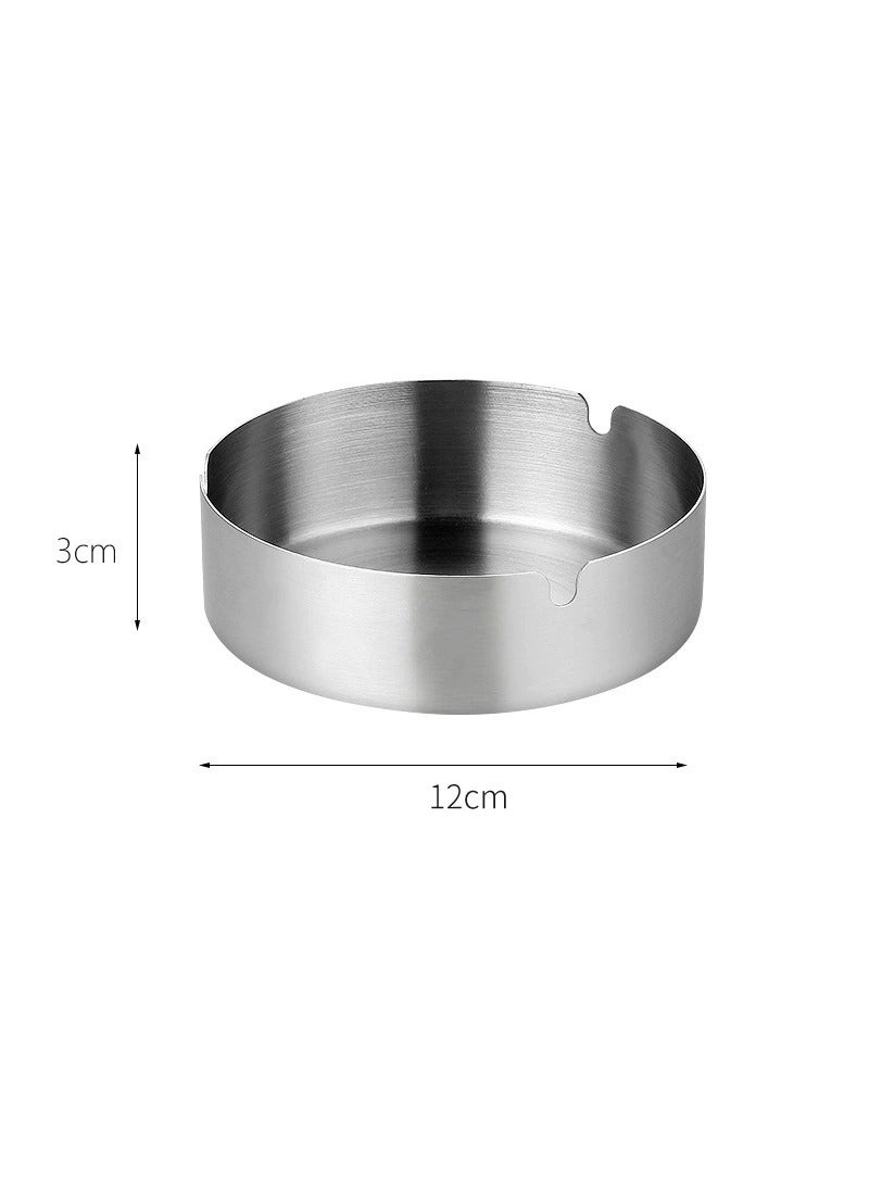 [gold + silver]2 stainless steel metal ashtrays, simple and clear cigarette ashtrays, portable modern ashtrays, home office, coffee shop, hotel, outdoor use - Image 2