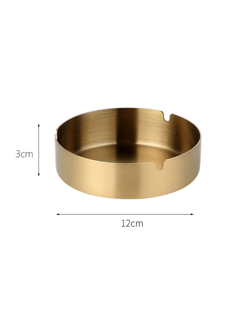 [gold + silver]2 stainless steel metal ashtrays, simple and clear cigarette ashtrays, portable modern ashtrays, home office, coffee shop, hotel, outdoor use - Image 4