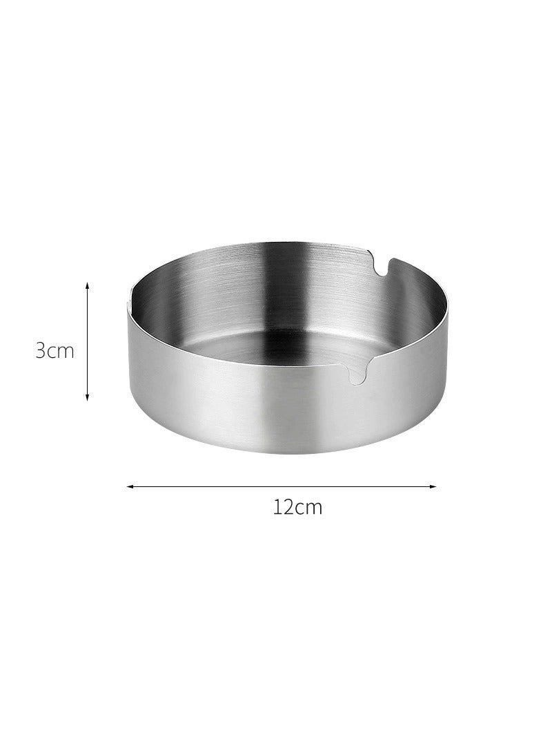 [gold + silver]2 stainless steel metal ashtrays, simple and clear cigarette ashtrays, portable modern ashtrays, home office, coffee shop, hotel, outdoor use - Image 3
