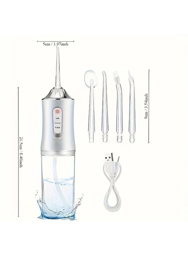 Green Portable Oral Irrigator 3 Modes 4 Nozzles for Teeth Cleaning and Residue Removal - Image 3