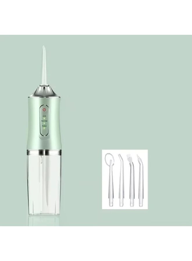 Green Portable Oral Irrigator 3 Modes 4 Nozzles for Teeth Cleaning and Residue Removal - Image 1