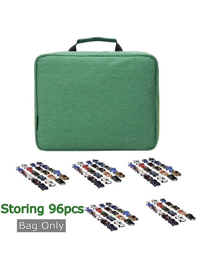 KISLANE 96 Toy Cars Storage Case - Organizer for Hot Wheels, Matchbox Cars, and Mini Toys (Green) - Image 2