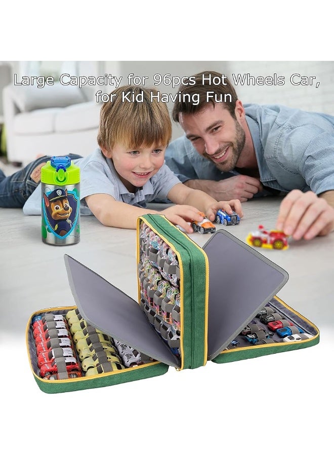 KISLANE 96 Toy Cars Storage Case - Organizer for Hot Wheels, Matchbox Cars, and Mini Toys (Green) - Image 4