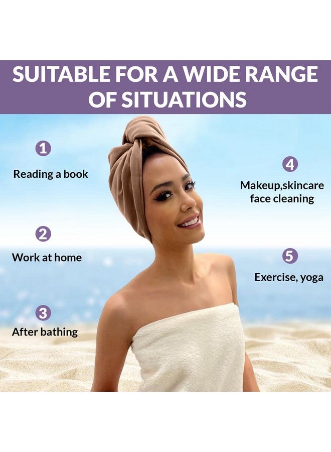 Radiant Queen Hair Plopping Towel, Pure TShirt Cotton - Plop Wrap for Drying Wet Curls - Cap Ideal forWomen, Girls and Kids - Quick Dry Head Turban and Super Absorbent Anti Frizz Curly HairAccessories (Cappuccino) - Image 5