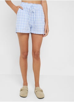 Ginger Gingham Puff Sleeves Bow Tie Up Top & Co-Ord Short Set  - Image 4