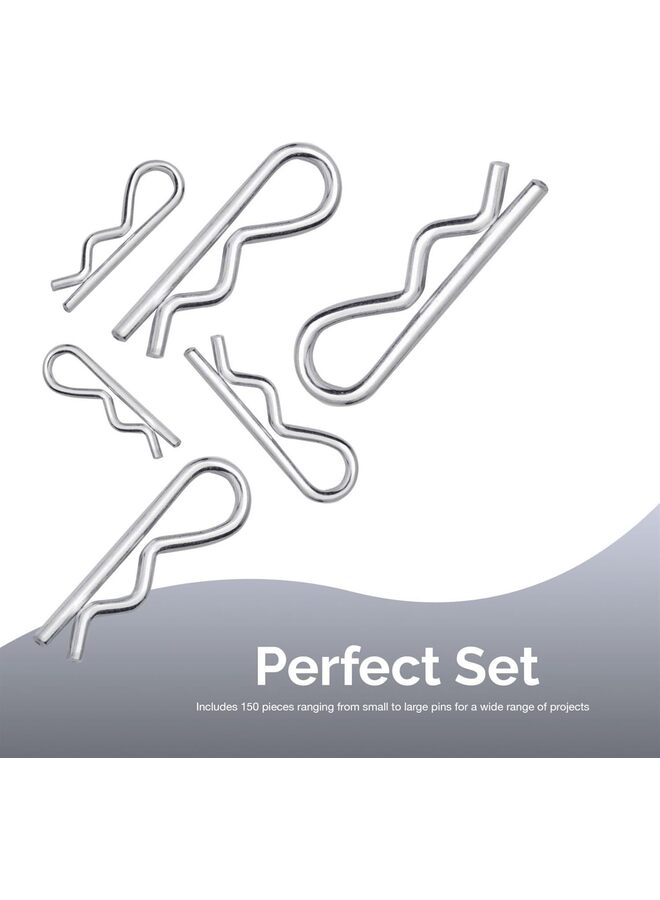 مجموعة متنوعة من دبابيس الربط 50457A، 150 قطعة من مشابك الفولاذ المطلية بالزنك، دبابيس ربط صغيرة للاستخدام في نظام قفل دبوس الربط، دبابيس ربط متنوعة، مجموعة متنوعة من دبابيس الشعر، مشابك R - Image 4
