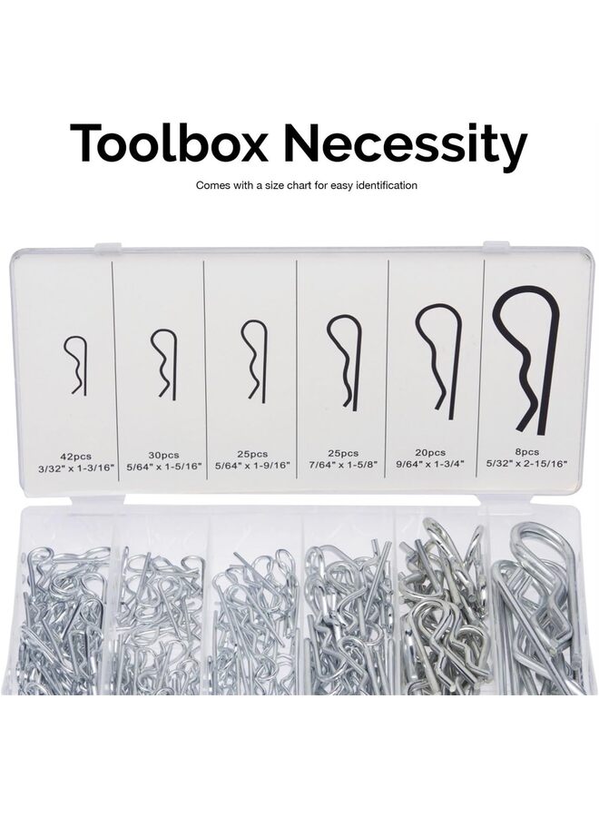 مجموعة متنوعة من دبابيس الربط 50457A، 150 قطعة من مشابك الفولاذ المطلية بالزنك، دبابيس ربط صغيرة للاستخدام في نظام قفل دبوس الربط، دبابيس ربط متنوعة، مجموعة متنوعة من دبابيس الشعر، مشابك R - Image 2