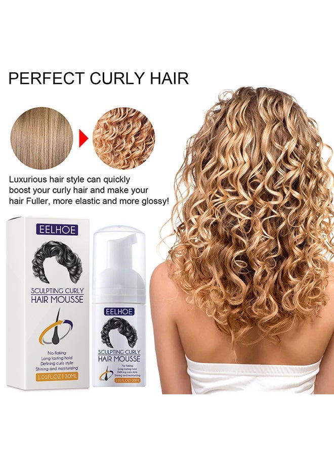 إيلهو موس تشكيل الشعر المجعّد، جوهر تعريف التجاعيد طويل الأمد، موس ترطيب وتغذية وتشكيل تجاعيد الشعر، مرطب بدون تقشير، جوهر إصلاح الشعر المجعّد لإصلاح الجذور التالفة 30 مل - Image 5