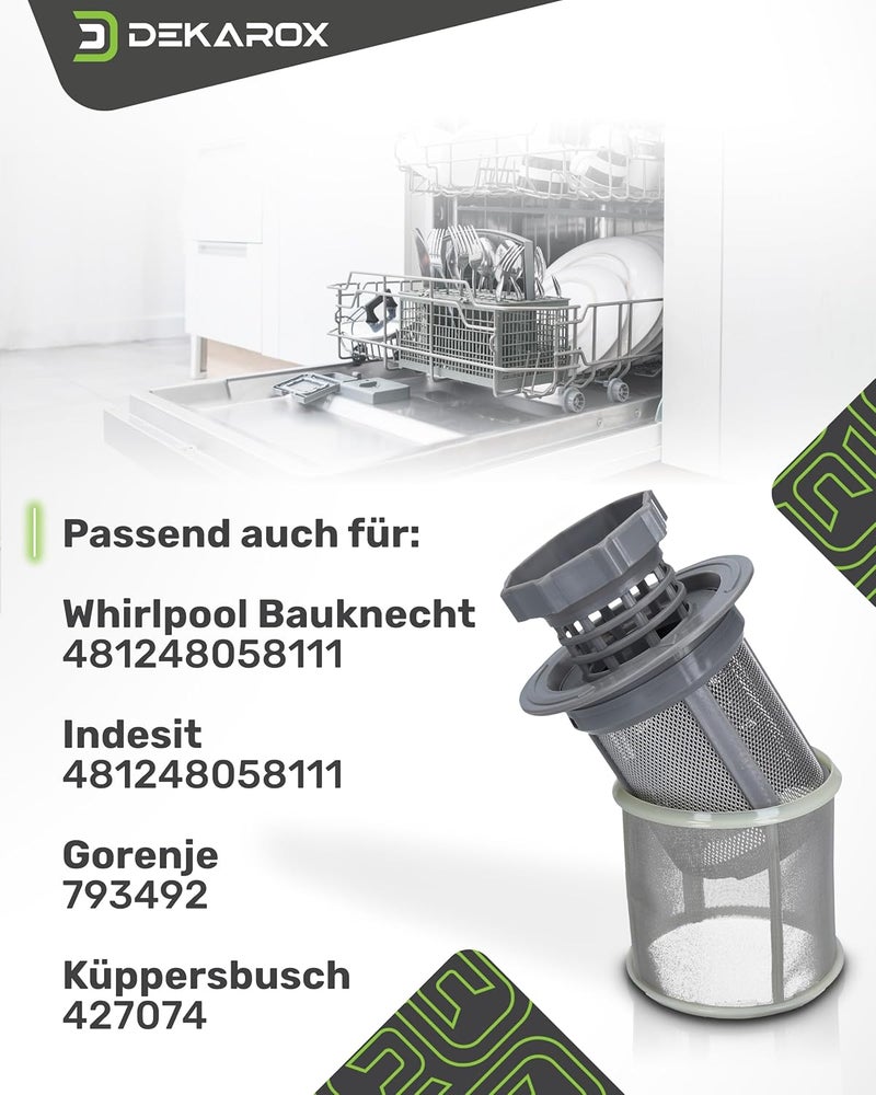 Dekarox Sieve Set Fine and Coarse for Bosch Siemens 10002494 00427903 427903 for Dishwasher Dishwasher 3 Pieces - Image 3