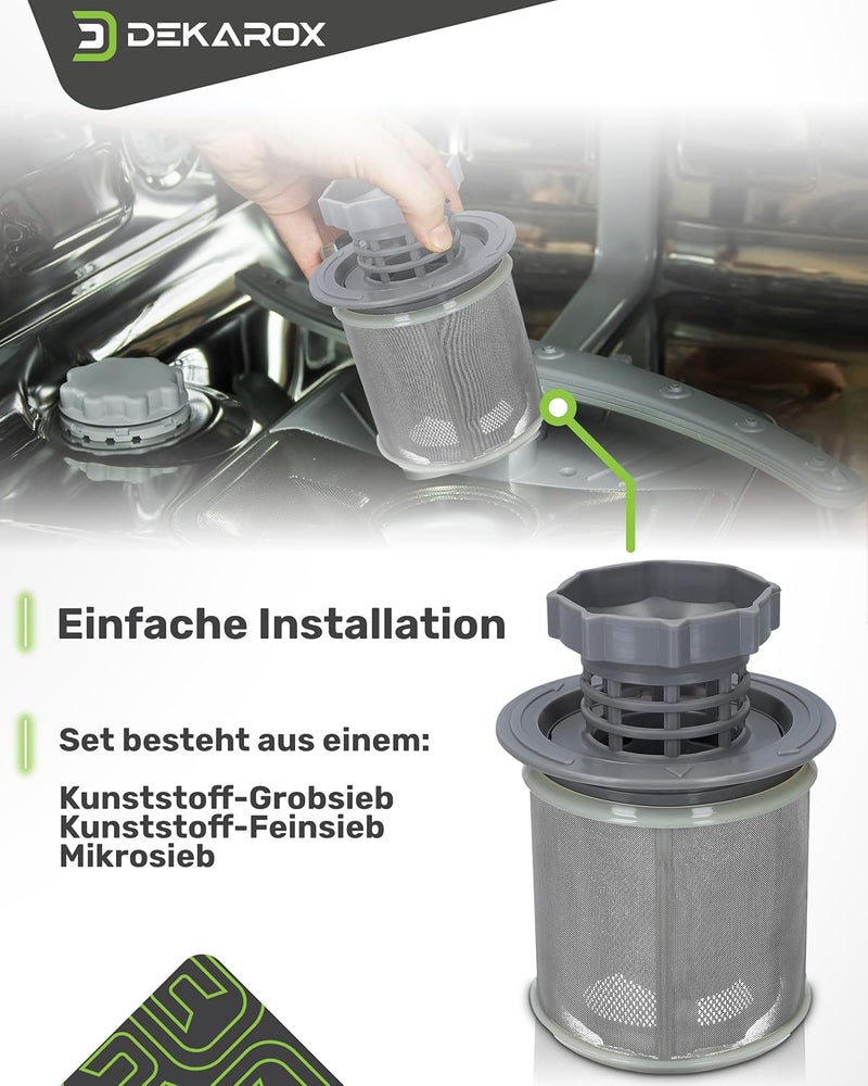 Dekarox Sieve Set Fine and Coarse for Bosch Siemens 10002494 00427903 427903 for Dishwasher Dishwasher 3 Pieces - Image 5