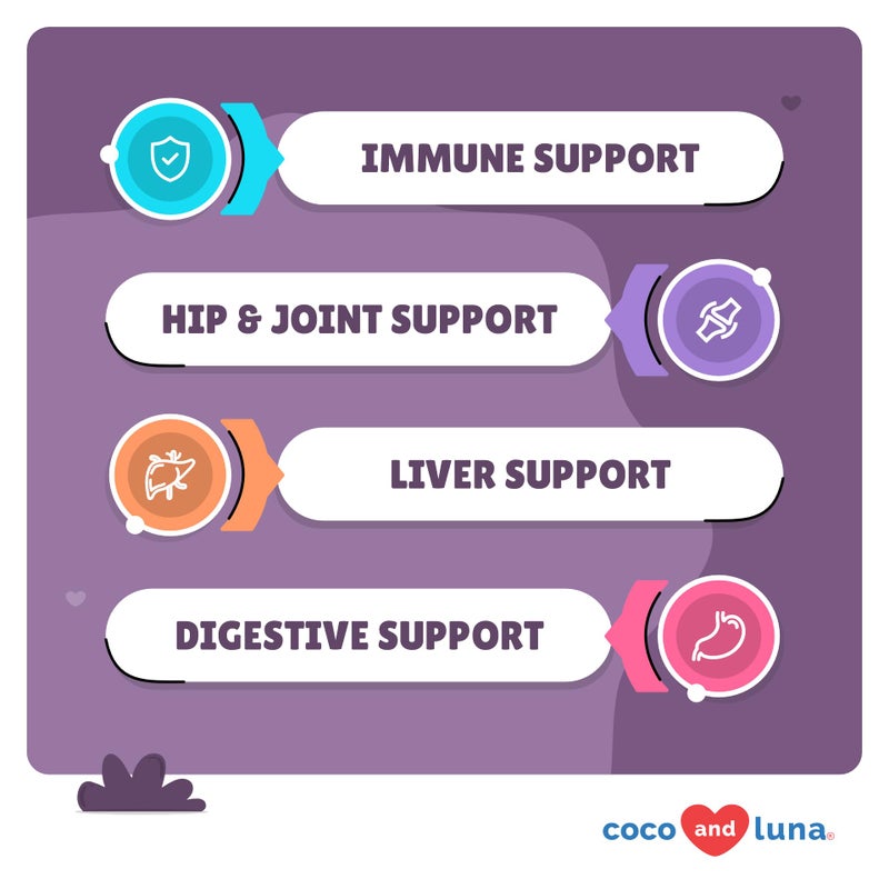 Coco and Luna Mushroom Complex for Dogs - 120 Chewable Tablets - Turkey Tail Mushroom - Immune, Joint, Digestive, and Liver Support with Milk Thistle - Image 2