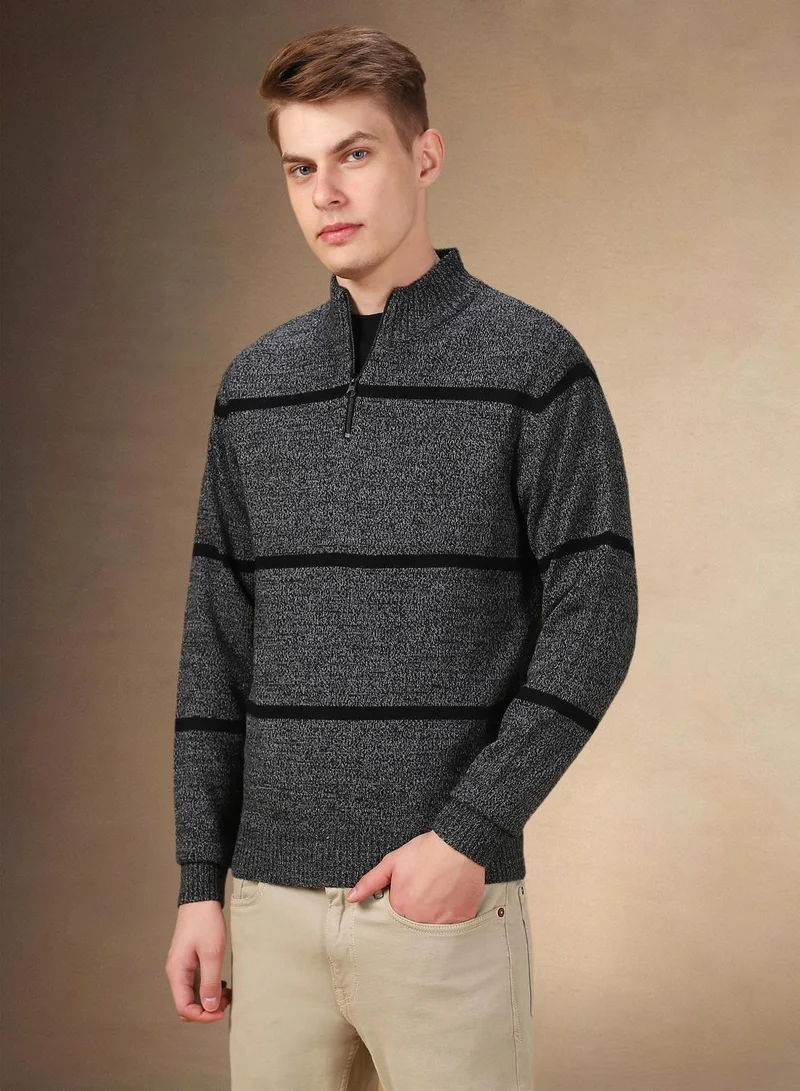 دينيس لينغو كنزة رجالية مخططة مقاس عادي من الأكريليك 1% أنترا ميلانج