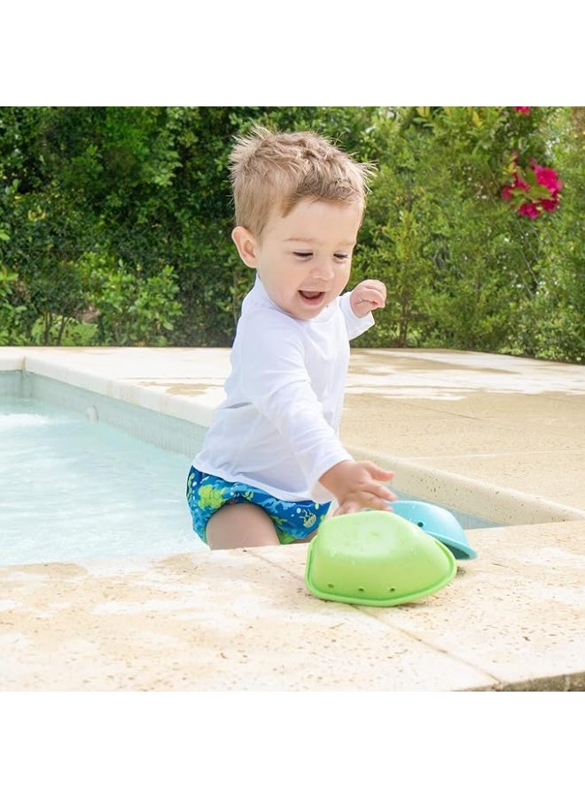 green sprouts Boys' Reusable Baby and Toddler Swim Diaper, Royal Blue Turtle Journey, 6 Month - Image 4