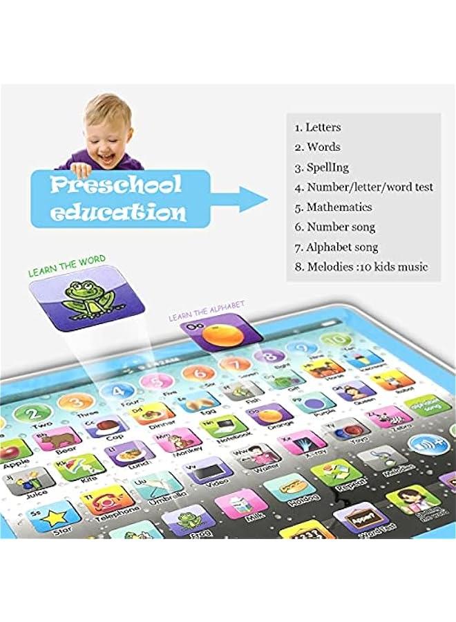 تابلت تعليمي للاطفال الصغار مع حروف الحروف الابجدية والكلمات والارقام والموسيقى، لعبة تفاعلية الكترونية لمرحلة ما قبل المدرسة للاولاد والبنات من سن 3 و4 و5 سنوات - Image 3