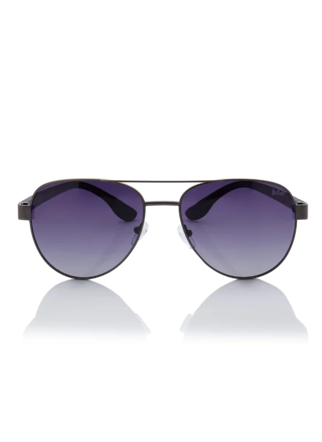 Lee Cooper Polarized Sunglasses Gun Frame Gradient Grey Mirror Lens 60mm  - LC1201C01