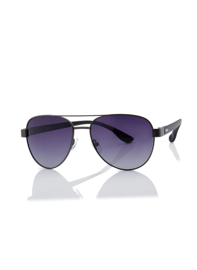 Lee Cooper Polarized Sunglasses Gun Frame Gradient Grey Mirror Lens 60mm  - LC1201C01