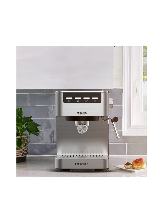 Arshia Espresso Coffee Machine – with Steam Wand – Stainless Steel Design - Image 3