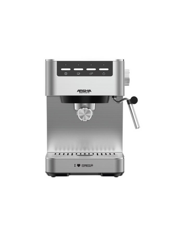 Arshia Espresso Coffee Machine – with Steam Wand – Stainless Steel Design - Image 1