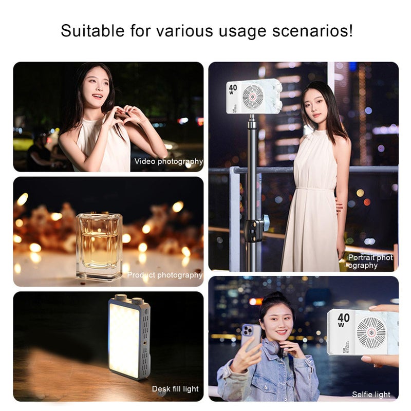 40 واط RGB ضوء ملء تصوير محمول 14000 لوكس سطوع 160 زاوية شعاع واسعة للبث الخارجي - Image 3