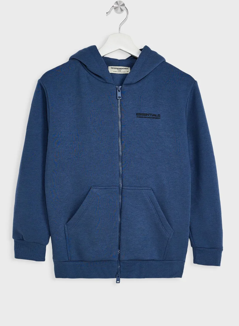 The Giving Movement Kids Lounge Regular Zip Hoodie