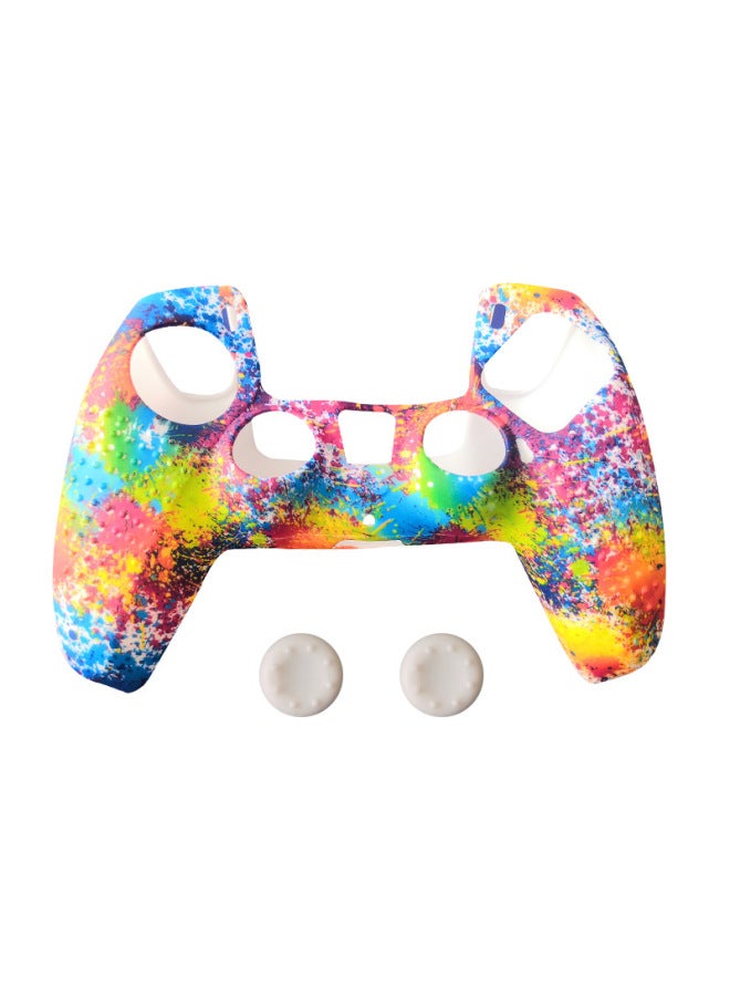 PS5 Handle Cover Gamepad Skin Accessories PS5 Silicone Protective Cover Camouflage Granular Handle Cover-Product Color:Camouflage Blue +10 Rocker Caps - Image 5