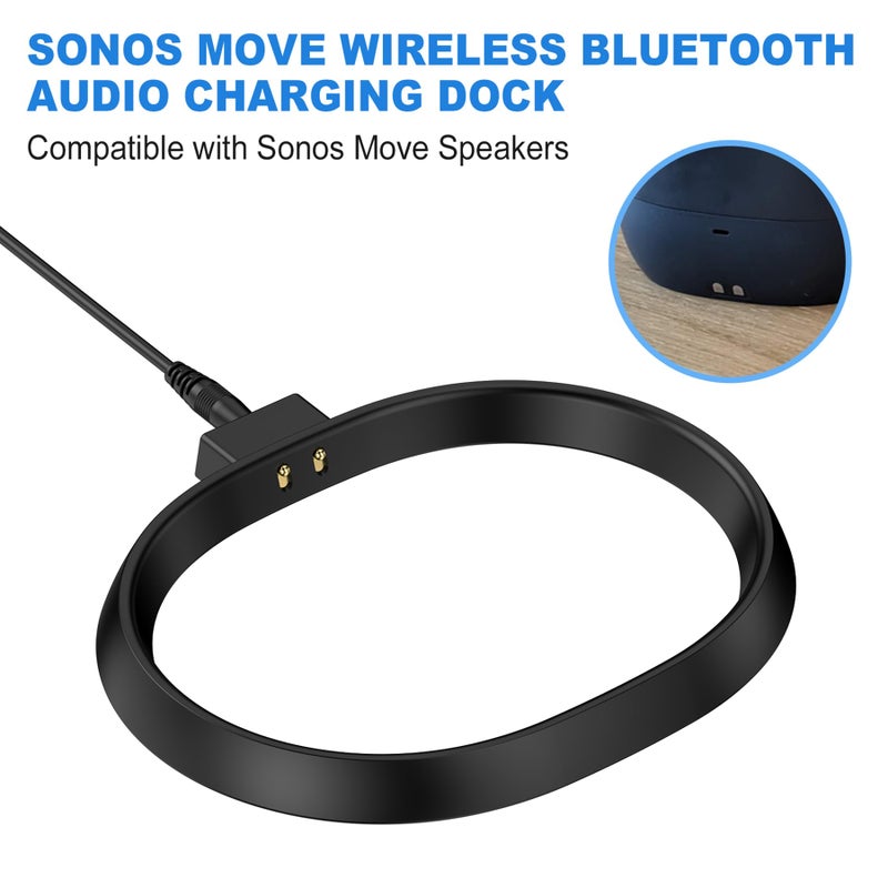 Soarking قاعدة شحن Soarking لجهاز Sonos Move الجيل الثاني والأول مع محول 45 واط (أسود) - Image 5