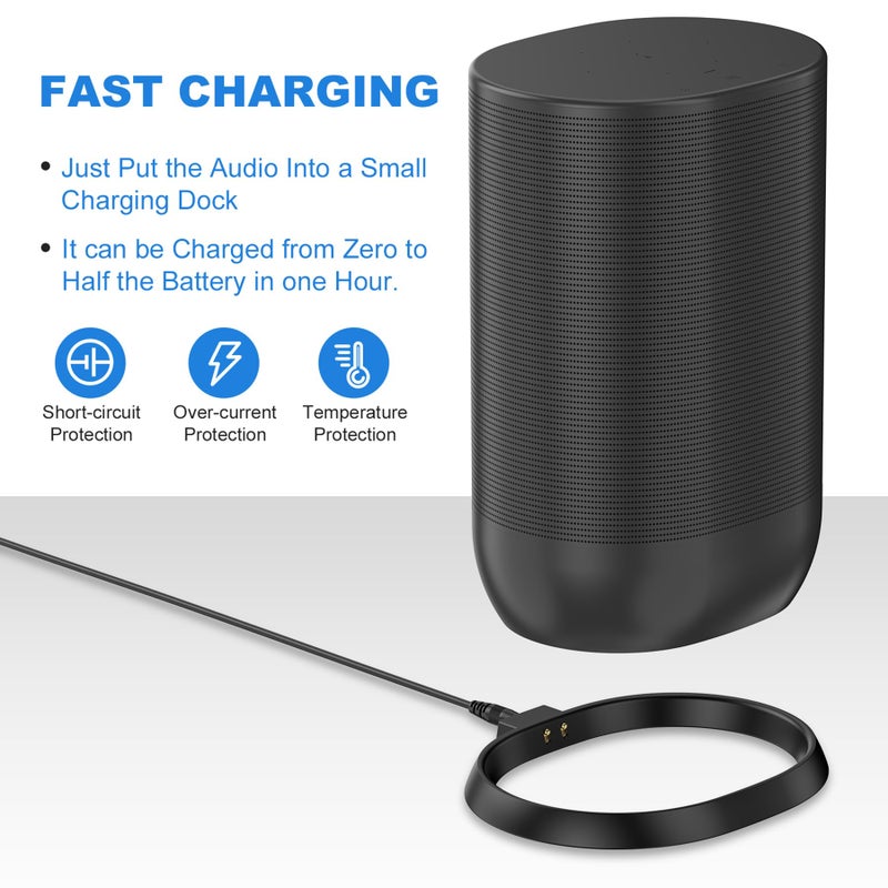 Soarking قاعدة شحن Soarking لجهاز Sonos Move الجيل الثاني والأول مع محول 45 واط (أسود) - Image 3