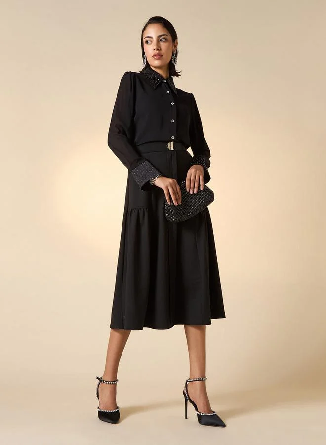 2Xtremz 2Xtremz A-Line Midi Skirt with Pockets