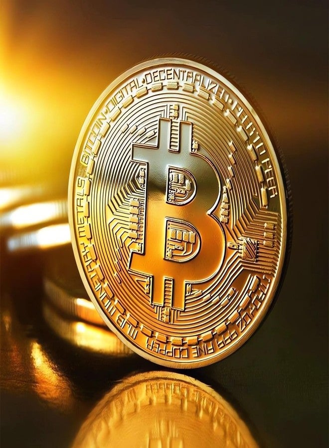 TRIBONES Bitcoin Coins, BTC Coins, Bitcoin Tokens. Bitcoin Commemorative Coin, Relief and Gold Shiny Finish, 1.1-oz, 1.6x0.12-inch, Heavier and Larger. Collect Coins, Lucky Amulets (2-pcs Pack) - Image 5