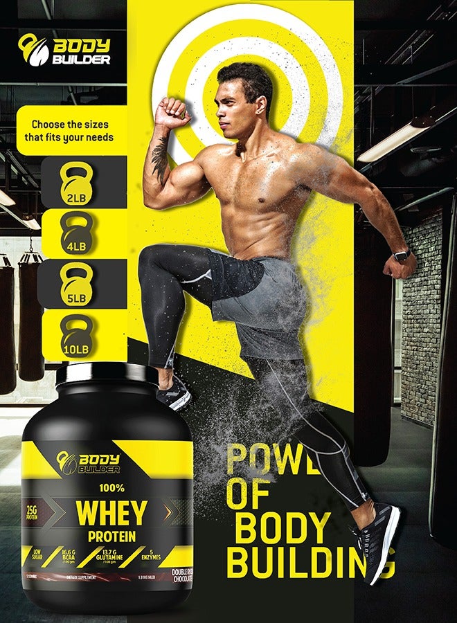 Body Builder 100% Whey Protein Support Muscle Growth And Repair Fast Absorption Milk Chocolate Flavor 4 Lbs - Image 3