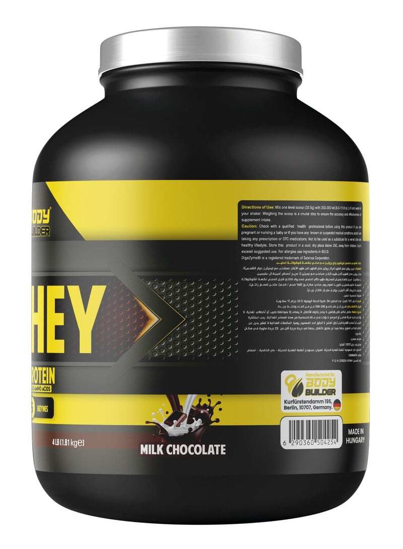 Body Builder 100% Whey Protein Support Muscle Growth And Repair Fast Absorption Milk Chocolate Flavor 4 Lbs - Image 2