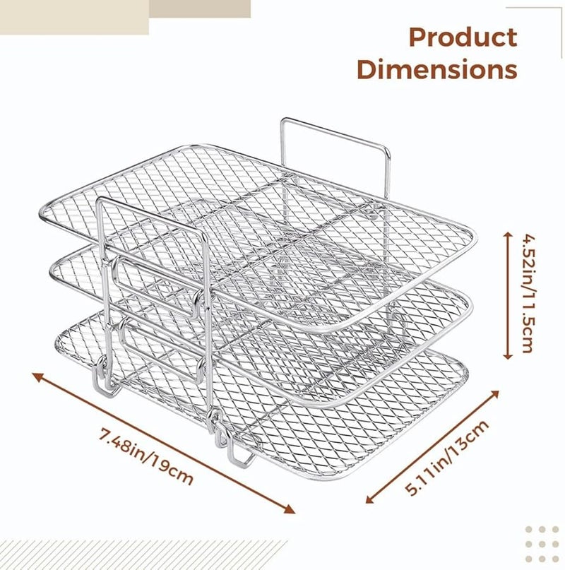 Stainless Steel 3 Tier Stackable Grill Rack For Air Fryer Oven And Pressure Cooker - Image 3