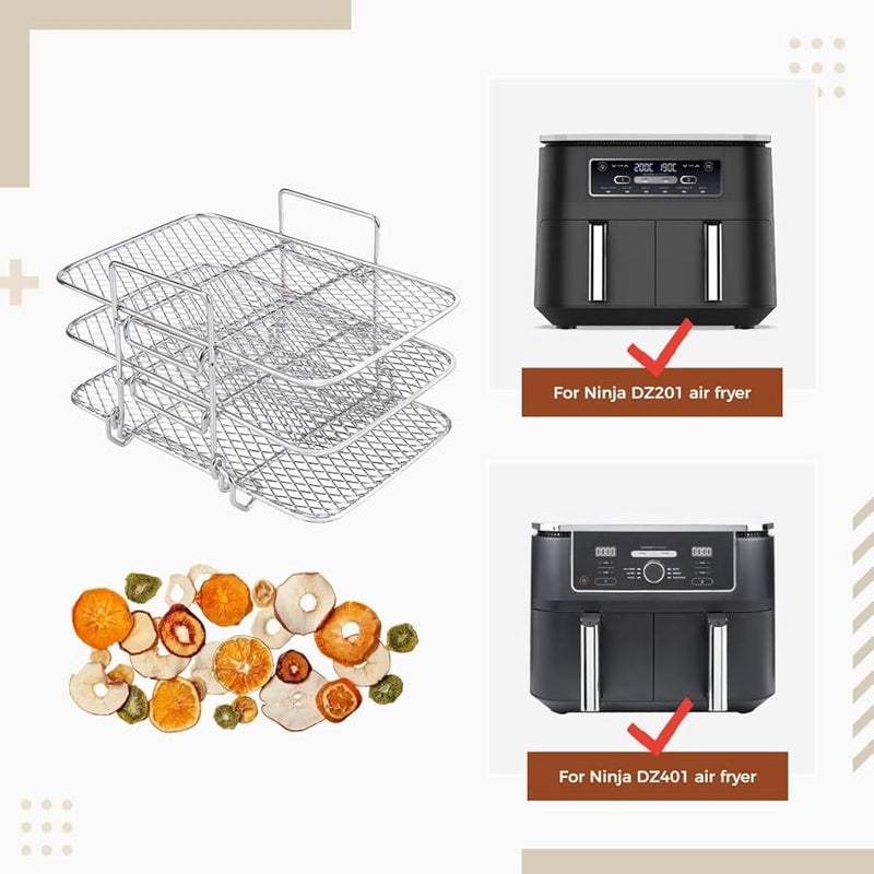 Stainless Steel 3 Tier Stackable Grill Rack For Air Fryer Oven And Pressure Cooker - Image 4