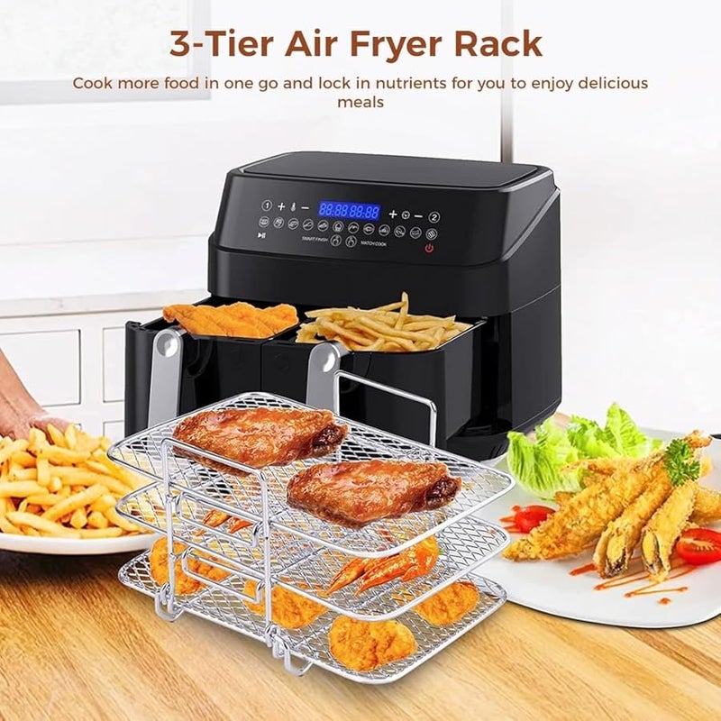 Stainless Steel 3 Tier Stackable Grill Rack For Air Fryer Oven And Pressure Cooker - Image 5