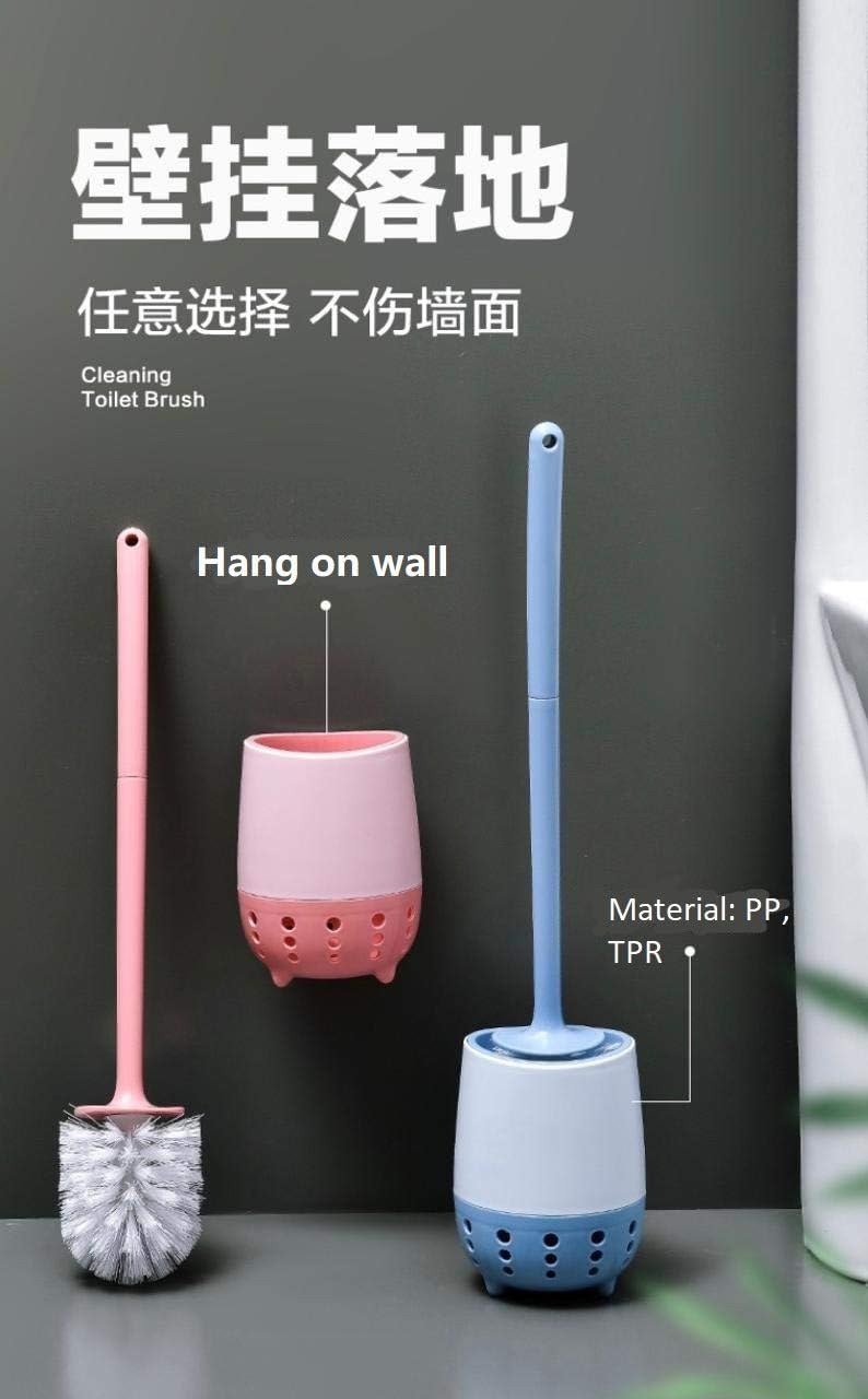 Home-Cloud Toilet Brush|Wall Mounted Toilet Cleaning Brushes|Brushes For Bathroom Cleaning Japanese Designed Modern Design With Soft Bristle Can Also Be Wall Hanged.With Holder (Grey/Pink) - Plastic - Image 5
