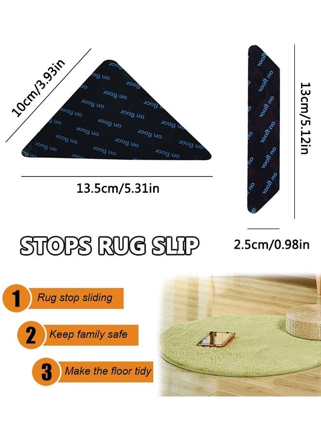 وهاواي 16 Pcs Non Slip Rug Tape for Floors and Tiles, Reusable and Washable Carpet Tape for Area Rugs, Dual Sided Adhesive Rug Sticker to Keep Your Rugs in Place ，8 Triangle shape and 8 strip shape，Style B  - Image 2