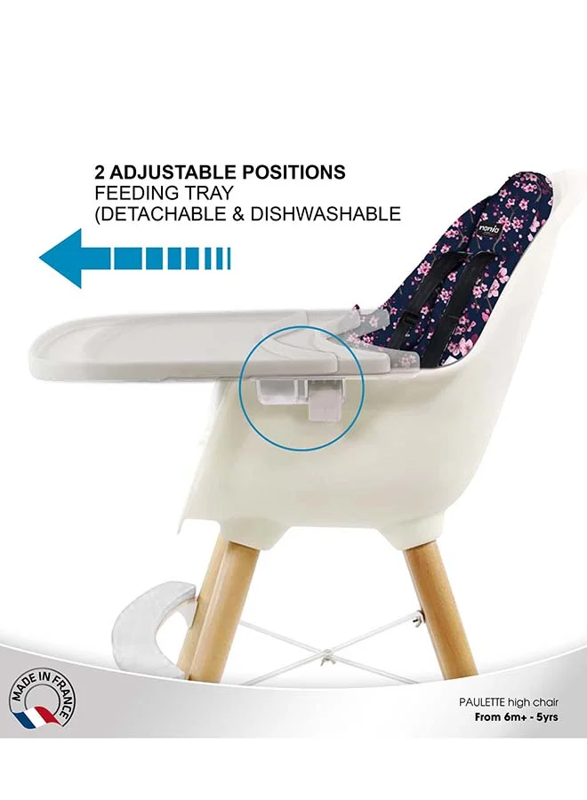 Nania 2 In 1 Paulette Highchair With Reversible Cushion - Cherry