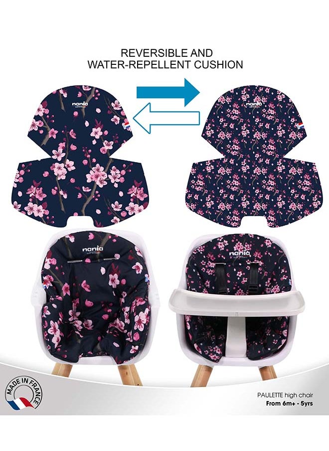 Nania - 2 In 1 Paulette Highchair With Reversible Cushion - Cherry - Image 1
