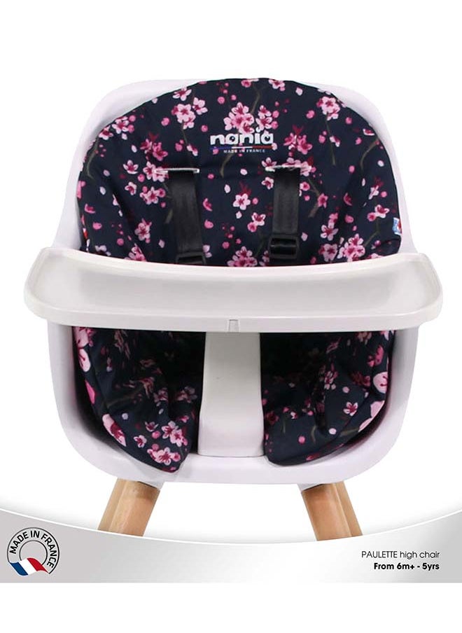 Nania - 2 In 1 Paulette Highchair With Reversible Cushion - Cherry - Image 1